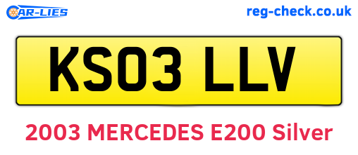 KS03LLV are the vehicle registration plates.