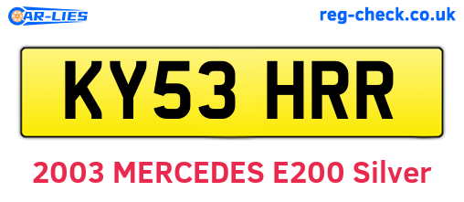KY53HRR are the vehicle registration plates.