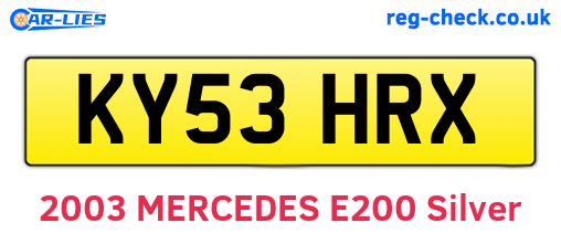 KY53HRX are the vehicle registration plates.
