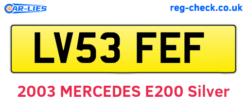 LV53FEF are the vehicle registration plates.