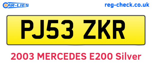 PJ53ZKR are the vehicle registration plates.