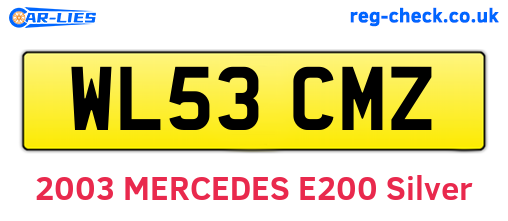 WL53CMZ are the vehicle registration plates.