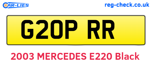 G20PRR are the vehicle registration plates.