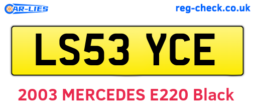 LS53YCE are the vehicle registration plates.