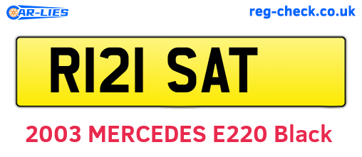 R121SAT are the vehicle registration plates.