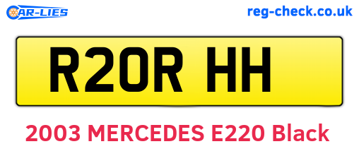 R20RHH are the vehicle registration plates.