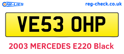 VE53OHP are the vehicle registration plates.