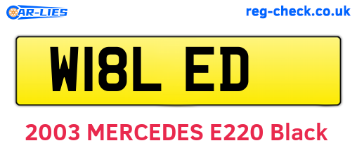 W18LED are the vehicle registration plates.