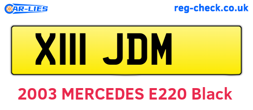 X111JDM are the vehicle registration plates.