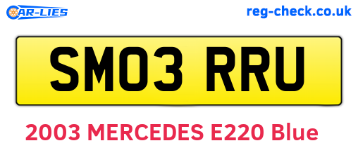 SM03RRU are the vehicle registration plates.
