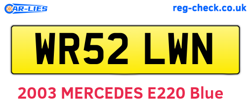 WR52LWN are the vehicle registration plates.