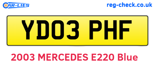 YD03PHF are the vehicle registration plates.