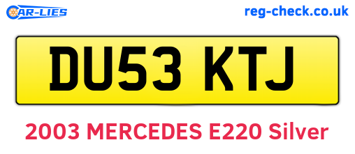 DU53KTJ are the vehicle registration plates.