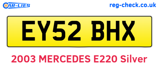 EY52BHX are the vehicle registration plates.