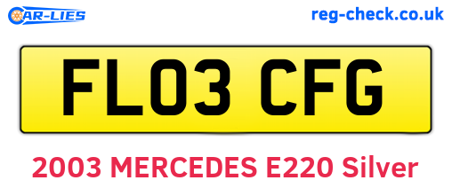 FL03CFG are the vehicle registration plates.