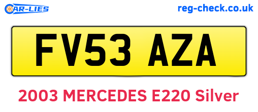 FV53AZA are the vehicle registration plates.