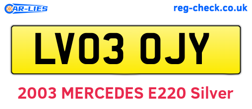 LV03OJY are the vehicle registration plates.