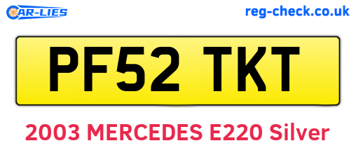 PF52TKT are the vehicle registration plates.