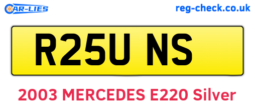 R25UNS are the vehicle registration plates.