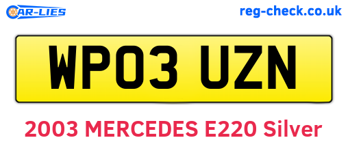 WP03UZN are the vehicle registration plates.