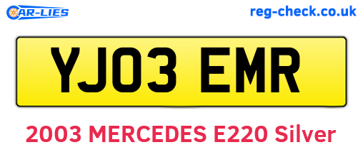 YJ03EMR are the vehicle registration plates.