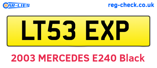 LT53EXP are the vehicle registration plates.