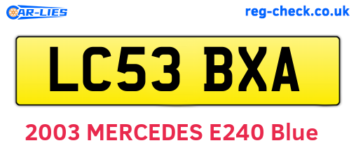 LC53BXA are the vehicle registration plates.