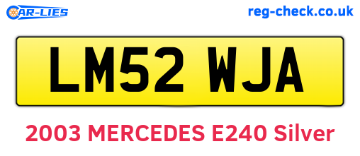 LM52WJA are the vehicle registration plates.
