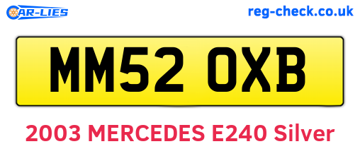 MM52OXB are the vehicle registration plates.