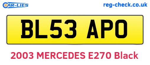 BL53APO are the vehicle registration plates.