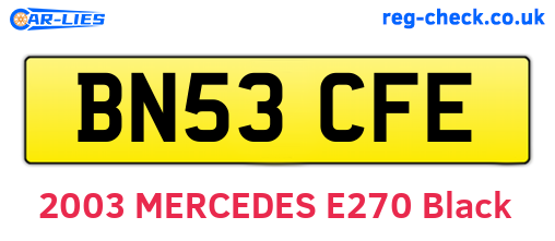 BN53CFE are the vehicle registration plates.