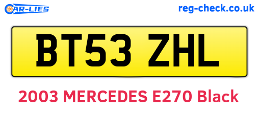 BT53ZHL are the vehicle registration plates.