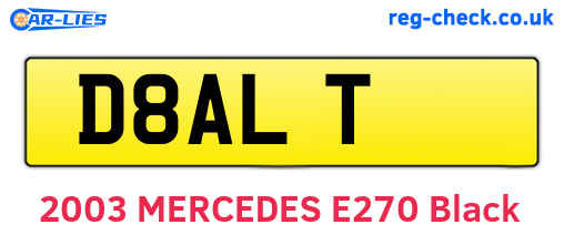 D8ALT are the vehicle registration plates.