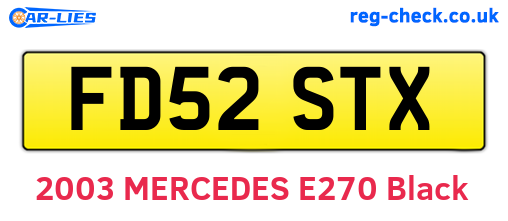 FD52STX are the vehicle registration plates.