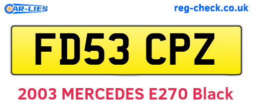 FD53CPZ are the vehicle registration plates.