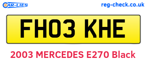FH03KHE are the vehicle registration plates.
