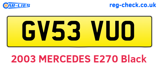 GV53VUO are the vehicle registration plates.