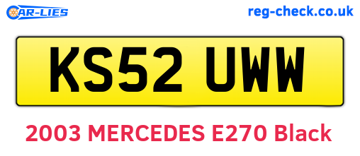 KS52UWW are the vehicle registration plates.
