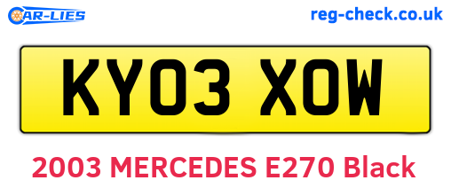KY03XOW are the vehicle registration plates.
