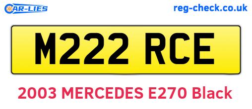 M222RCE are the vehicle registration plates.