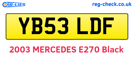 YB53LDF are the vehicle registration plates.