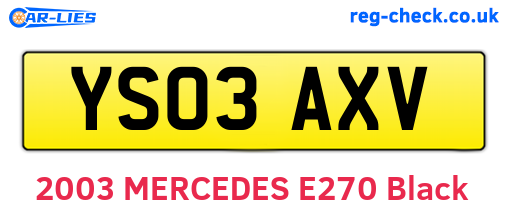 YS03AXV are the vehicle registration plates.