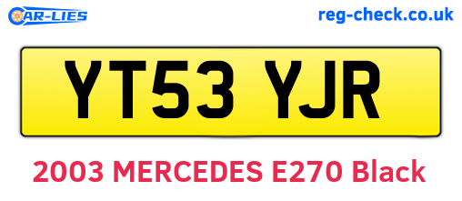 YT53YJR are the vehicle registration plates.