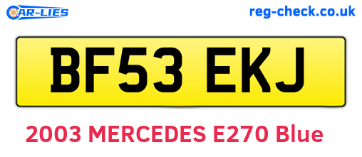 BF53EKJ are the vehicle registration plates.