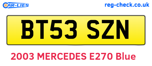 BT53SZN are the vehicle registration plates.
