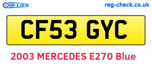 CF53GYC are the vehicle registration plates.