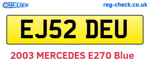 EJ52DEU are the vehicle registration plates.