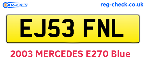 EJ53FNL are the vehicle registration plates.