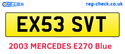 EX53SVT are the vehicle registration plates.