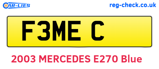 F3MEC are the vehicle registration plates.